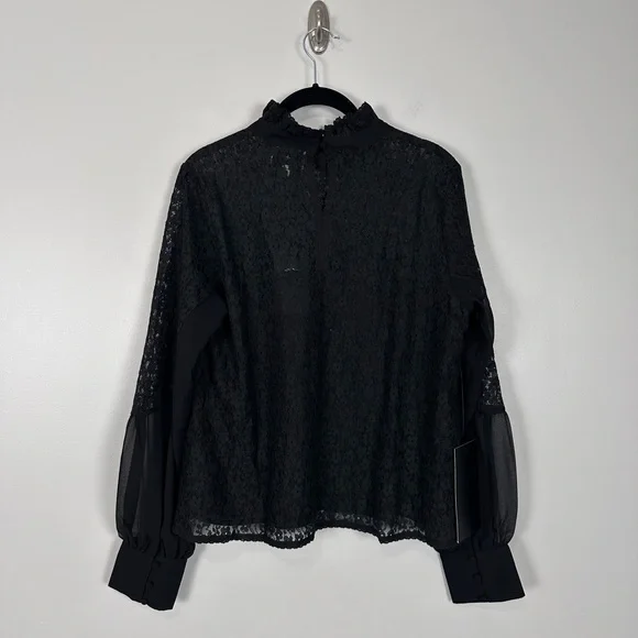 TUCKERNUCK Black Lace Rosalee Blouse NEW